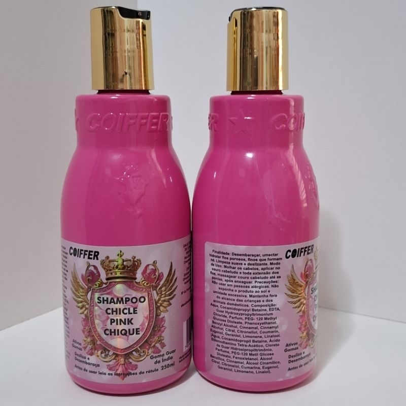 SHAMPOO CHICLE PINK - DESEMBARAÇANTE, UMECTAÇÃO, HIDRATA FIOS POROSOS - COIFFER 250ml