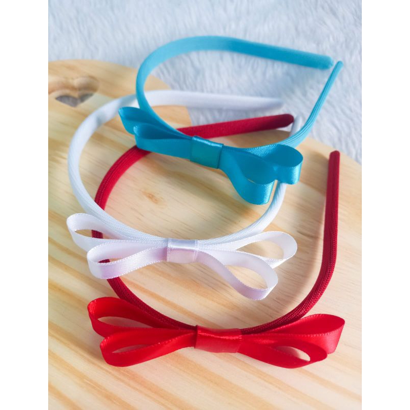 Kit 3 Tiaras Com Laço Na Fita de Cetim Arquinho Menina  Diadema Acessório de Cabelo Infantil