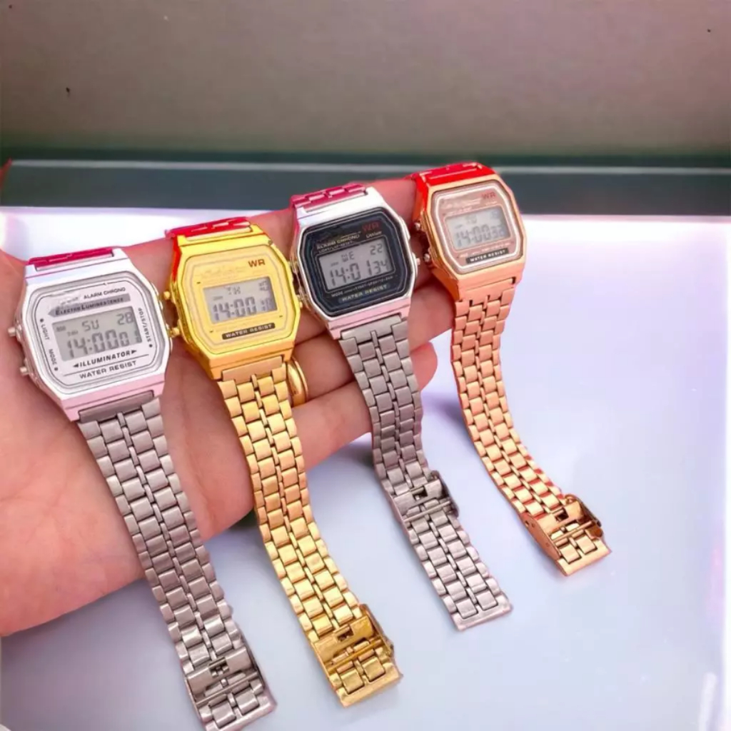 Relógio Digital Led Masculino Feminino A Prova D'Água Retro Preto Prata Rose Dourado Clássico