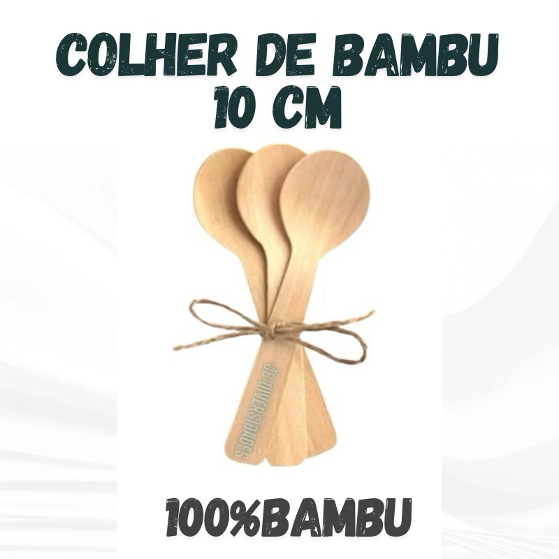 Colher de madeira 10 cm colherzinha de bambu para lembrancinha decoração