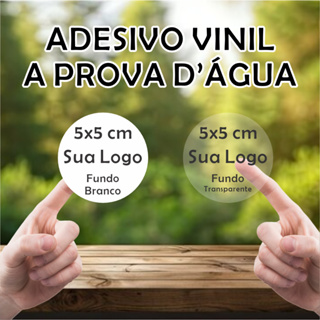 200 adesivos personalizados 5x5 cm vinil a prova d'água em Oferta na Shopee