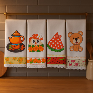 Pano de Prato Guardanapo Bordado Atacado Kit 10 peças Revenda em Oferta na Shopee