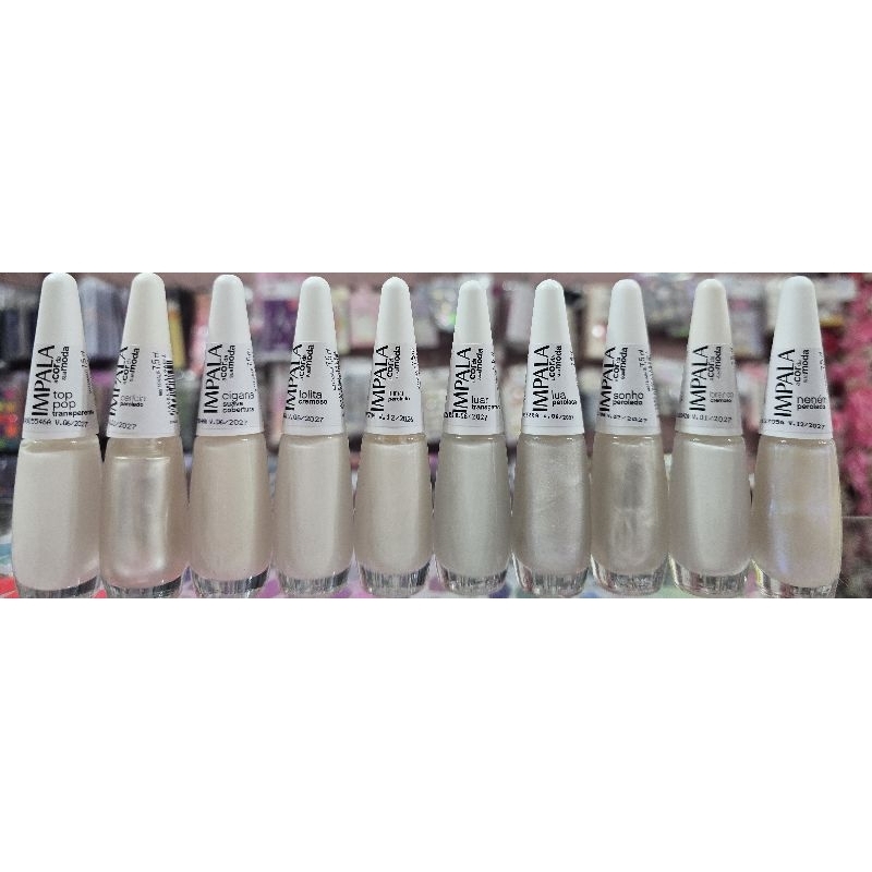 kit 10 Esmalte Branquinhos Impala Francesinha em Oferta na Shopee
