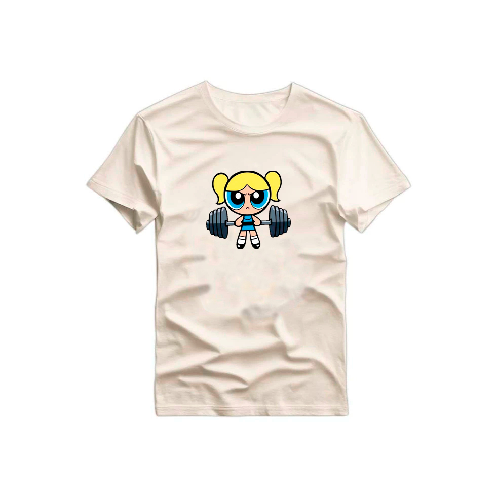 Camiseta Feminina 100% Algodão Roupa de Academia Fitness Estampado Meninas Super Poderosas Lindinha