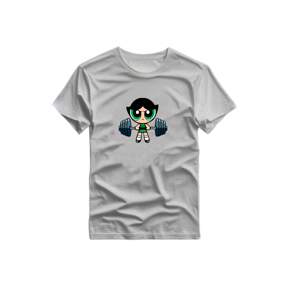 Camiseta Feminina 100% Algodão Roupa de Academia Fitness Estampado Meninas Super Poderosas Docinho