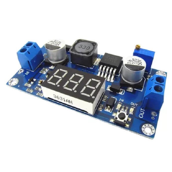 Regulador De Tensão Xl6009 Step Up C/ Display Voltímetro 3 digitos 5 a 32vdc 4amper