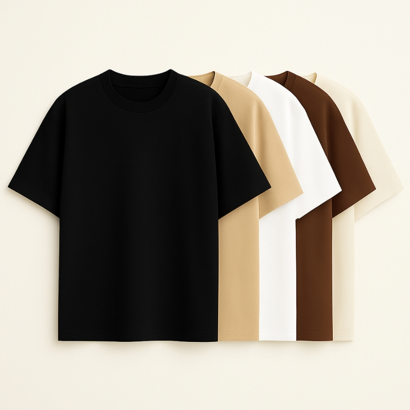 Kit 5 Camiseta Oversized Básica Streetwear Masculina