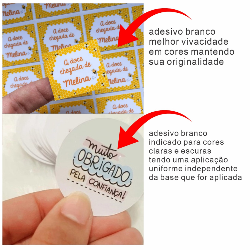 200 adesivos personalizados 5x5 cm vinil a prova d'água