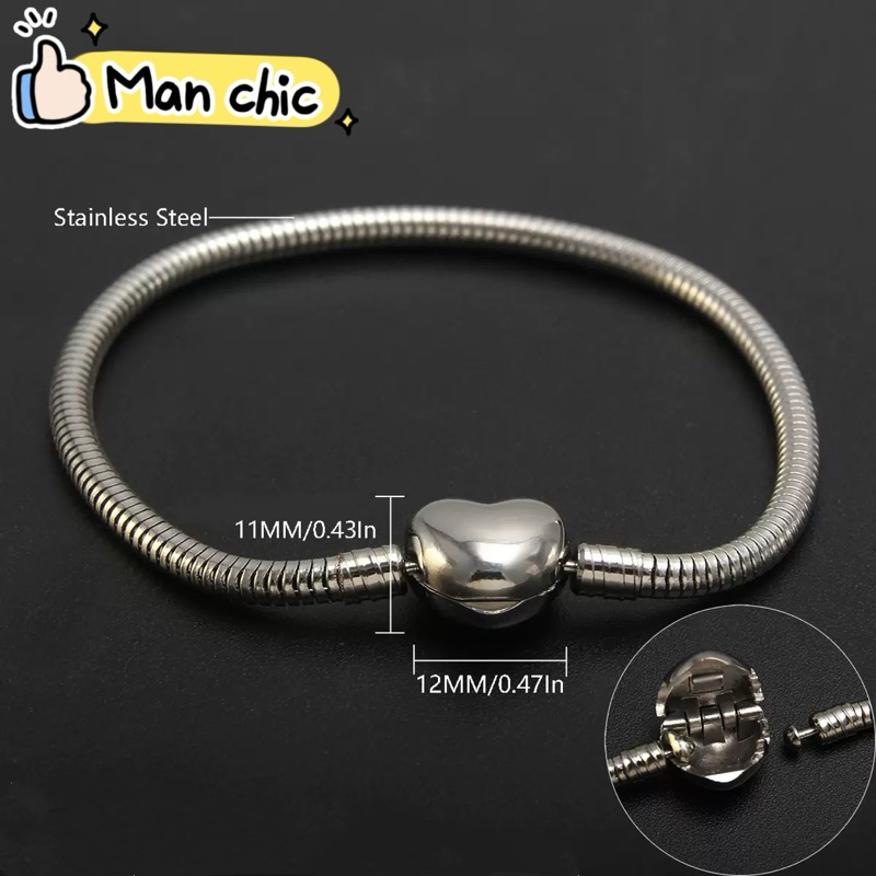 Pulseira de casal para berloques de coração aço inoxidável na presente moda em Oferta na Shopee