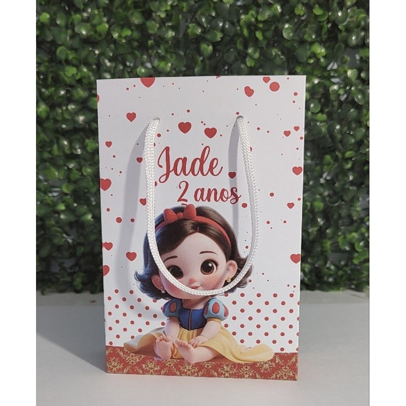 SACOLINHA SURPRESA P  BRANCA DE NEVE BABY LEMBRANCINHA BRANCA DE NEVE CAIXINHA DE FESTA BRANCA DE NEVE PEGUE E MONTE