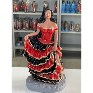 Imagem de cigana / escultura pomba gira em gesso 24cm / pombo gira sete saias em Oferta na Shopee