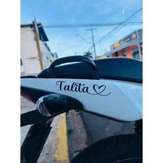 Adesivo nome da namorada para colar na moto e soleira  passageiro nome com coração Personalizado 15x3cm em Oferta na Shopee