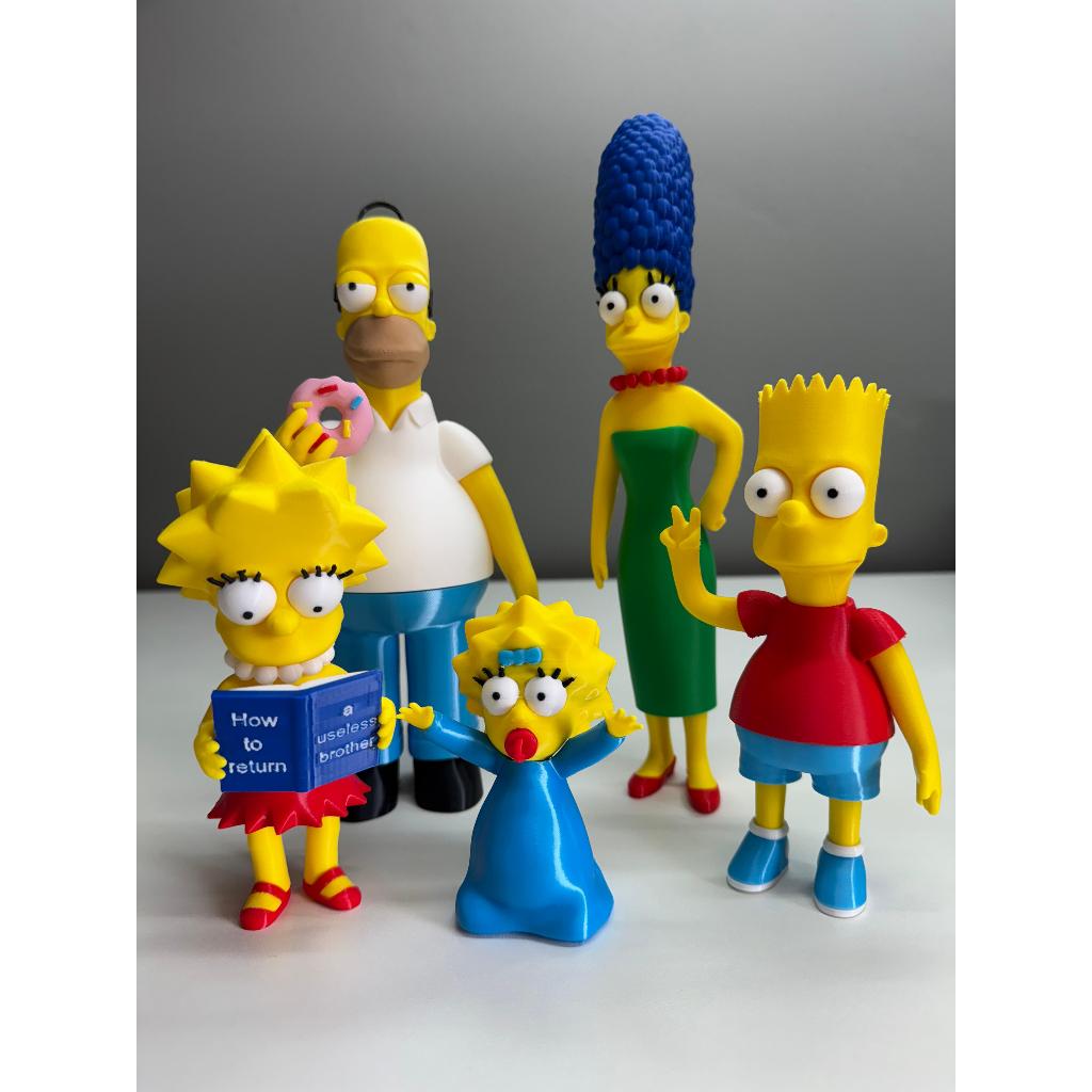 Os Simpsons Impressão 3D - Homer, Marge, Bart, Lisa, Maggie, Krusty, Barney, Vovô Simpson, Moe,