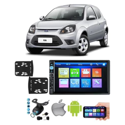 Kit Central Multimídia Ford Ka 2din Espehamento Bluetooth USB Sd + moldura + câmera de ré