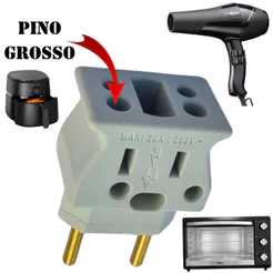 Adaptador Resistente Forno Eletrico Secador De Cabelo Air Fryer Microondas Pino Grosso 20A 10A