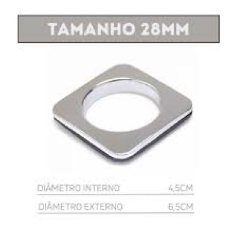 Ilhós Para Cortinas Argola Coloridos Quadrado 25 Pares Kit 28mm Varão Tecido