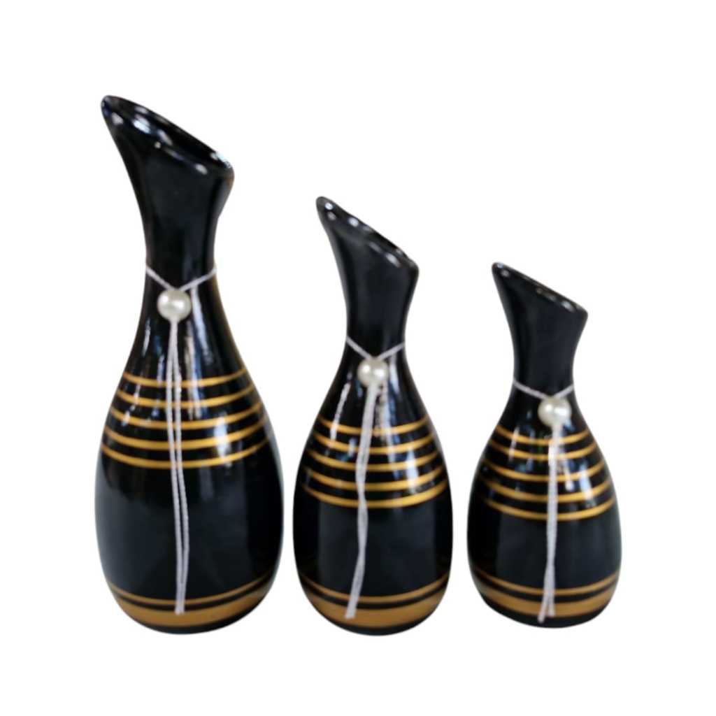 Trio De Vasos Decorativos PEQUENOS para Decoração Da Casa Mesa Sala flor artificial em Oferta na Shopee