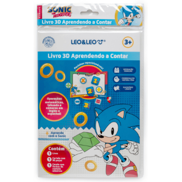 Livro 3D Aprendendo a Contar com o Sonic Leo&Leo
