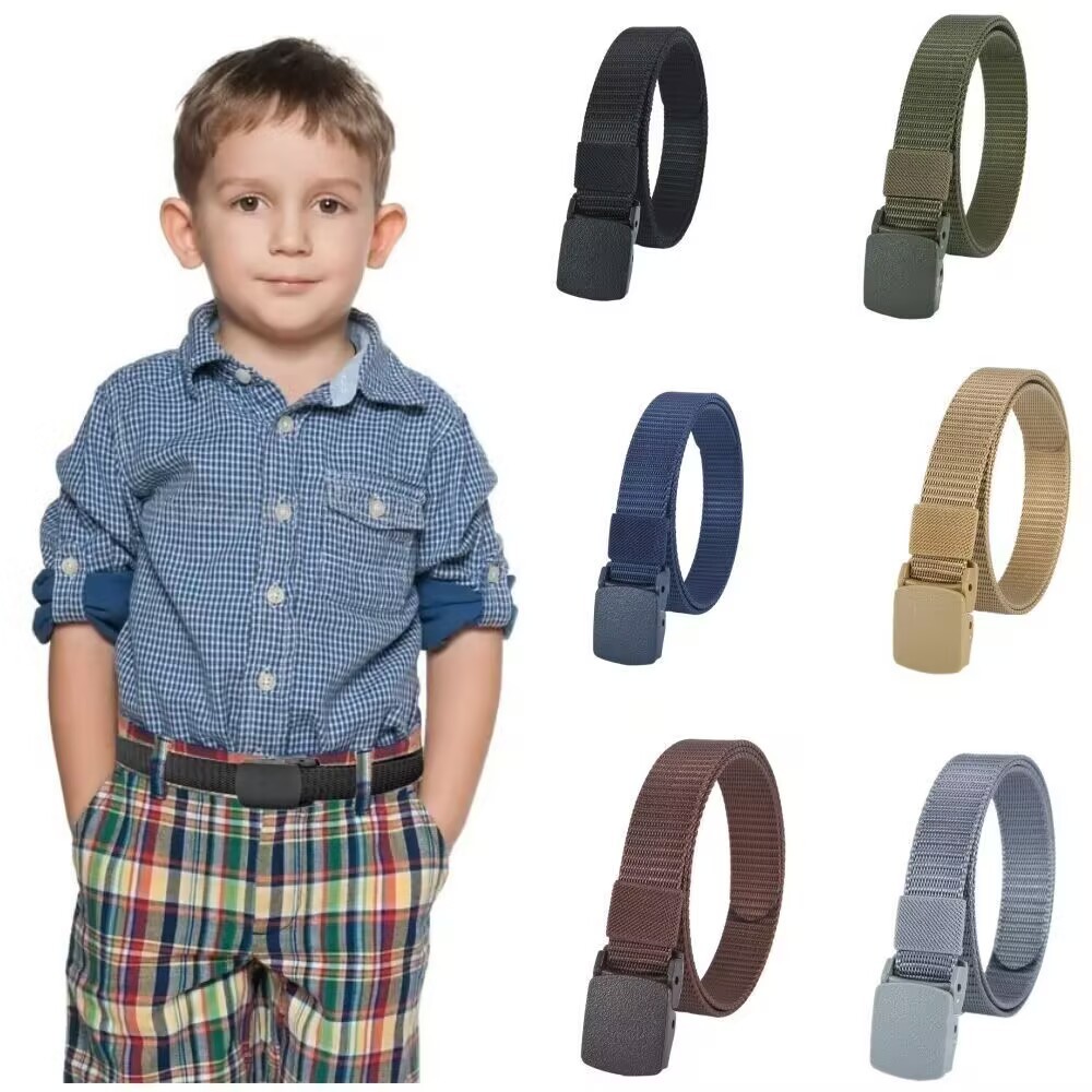 Moda Cinto infantil nylon fivela de pvc plástico 男童PVC