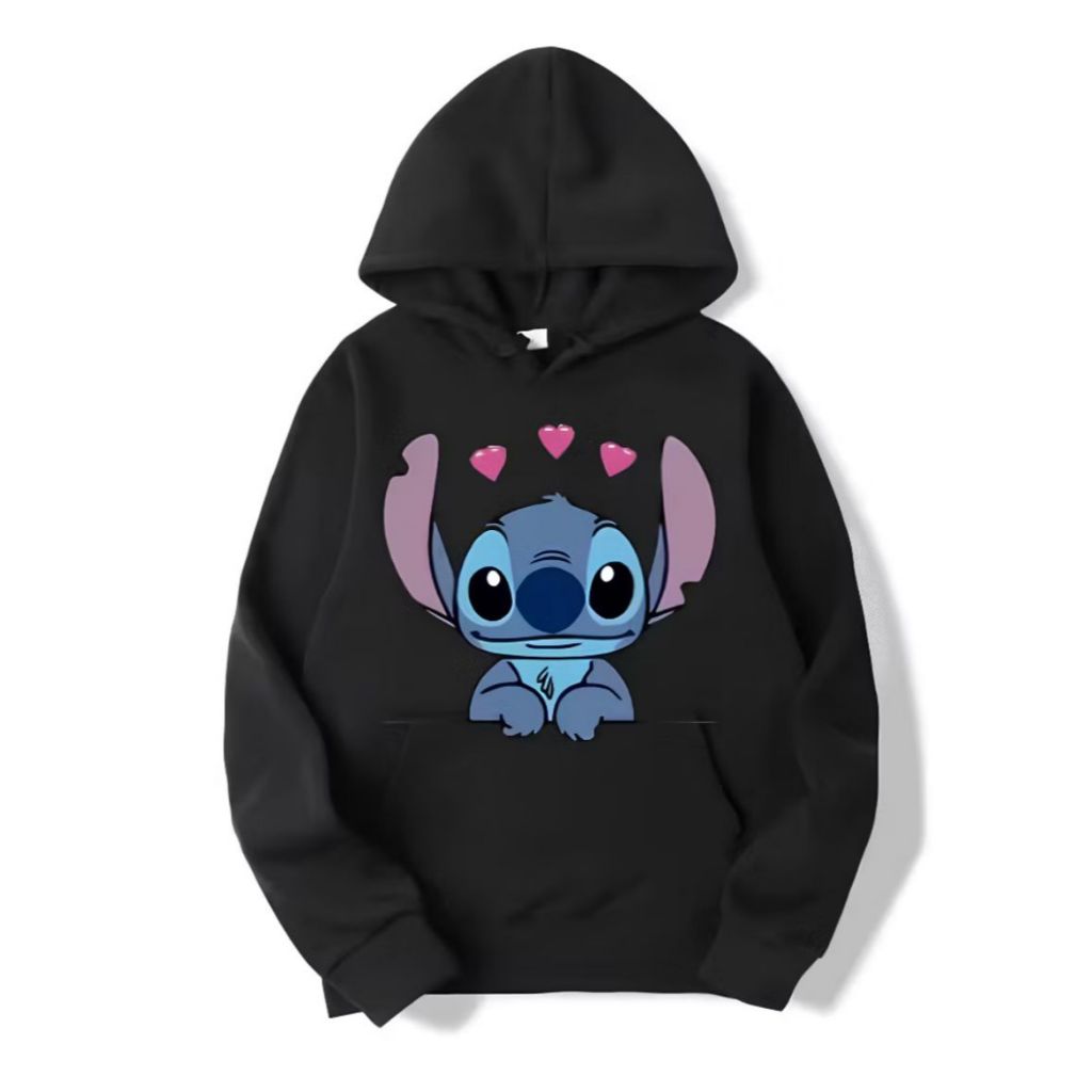 Moletom Canguru Unissex Lilo Stitch Bracinho Agasalho Casaco Blusa De Frio Flanelado