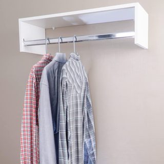 Arara de Roupas Branco Preto Cabideiro Pendurador de Roupa Suspenso