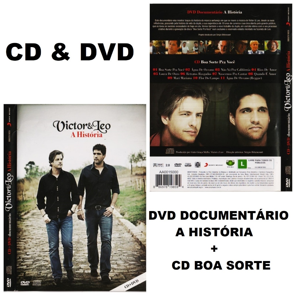 CD & DVD VICTOR & LEO (2015) DVD A HISTÓRIA e CD BOA SORTE