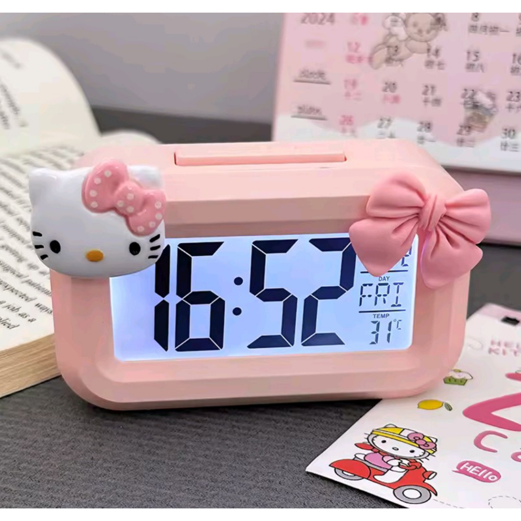 Relógio Alarme hello kitty acompanha adesivos
