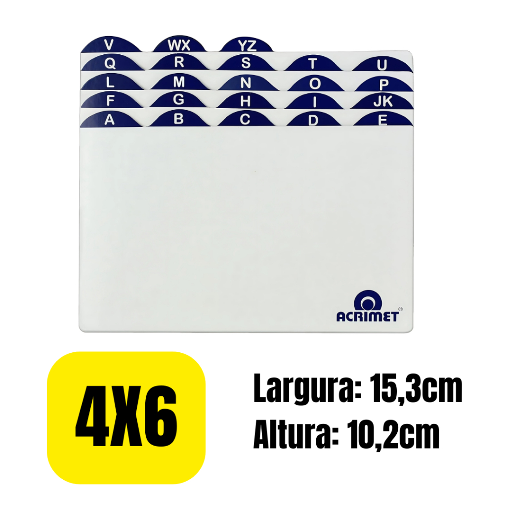 Indice de az abecedario Fichário Para Fichas De Mesa Acrimet 4x6 - 10,2x15,3cm - 632 Envio Imediato em Oferta na Shopee