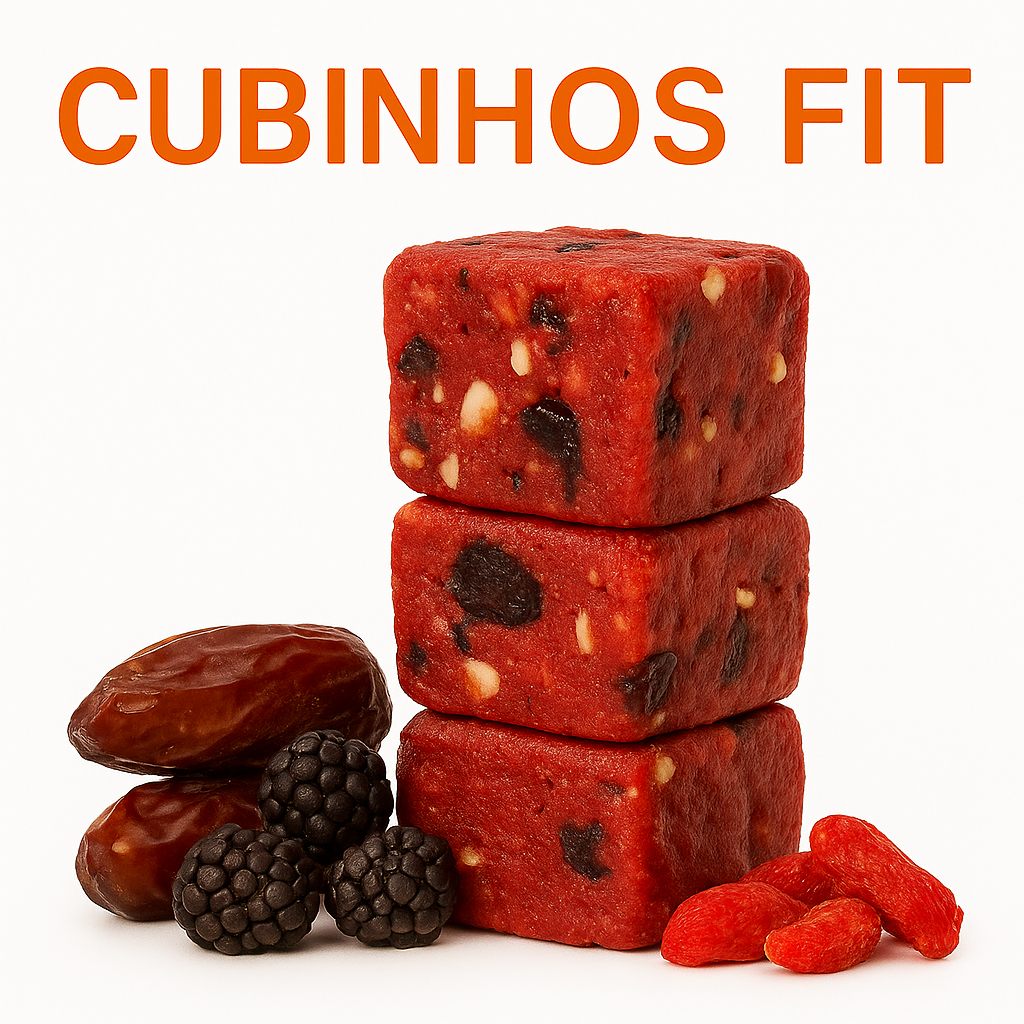 250g Cubinhos P&P Doces Fit Sem AçúcarSem Lactose Tâmara, CastanhaCacau, Coco, Amora, Cranberry - Food & Beverages