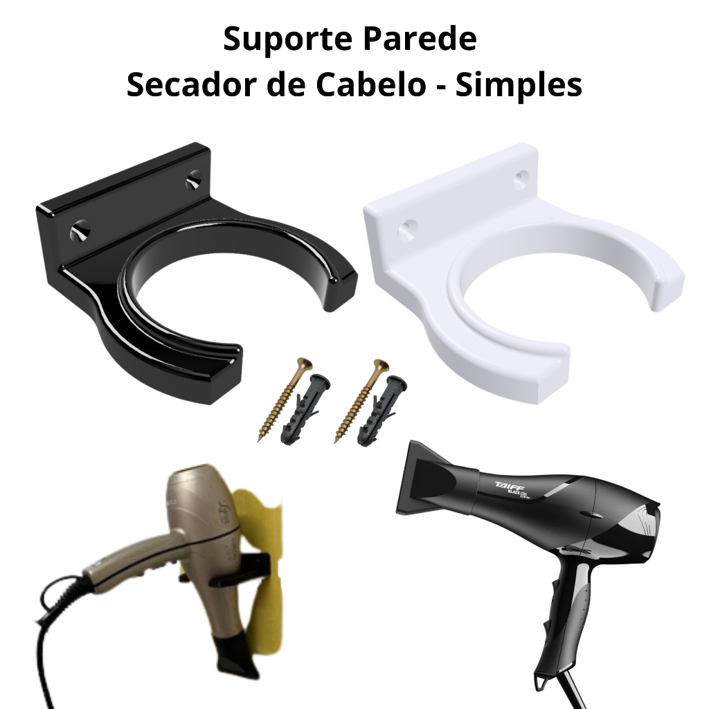 Suporte Parede Secador de Cabelo - Simples em Oferta na Shopee