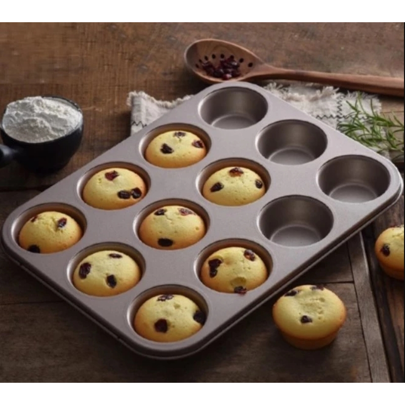 Forma de Cupcake Empada Pão de Queijo em Metal Antiaderente Assadeiras Alimento Festa Aniversário Arte