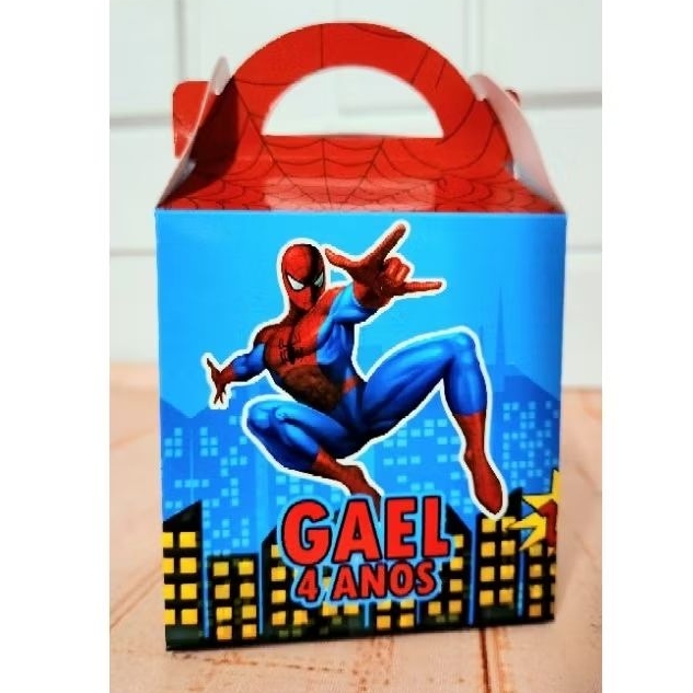 Caixinha maleta Surpresa Personalizados Homem Aranha festa infantil decoração Maletinha Lembrancinha homem aranha
