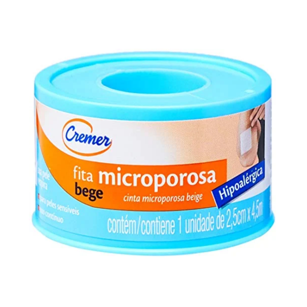 Fita Microporosa Bege 2,5cm X 4,5m Cremer
