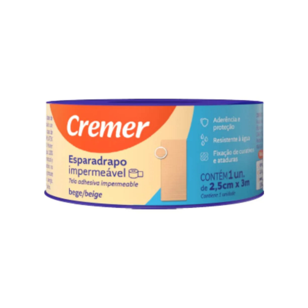Curativo Esparadrapo Impermeável Bege  2,5cm X 3m Cremer em Oferta na Shopee