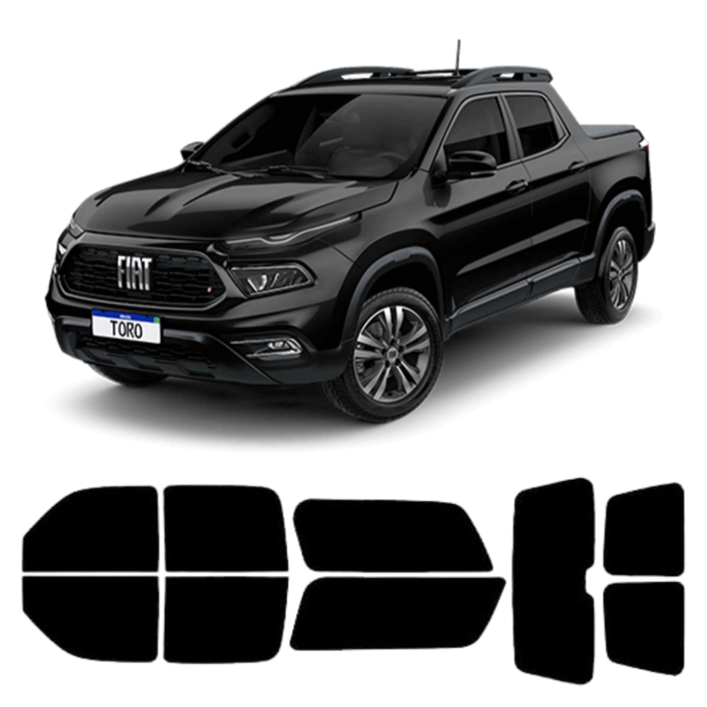InsulFilm Térmico Carbon Ceramica Precortado Automotiva Fiat Toro 2016 -2023 Kit Espátula Chancelado