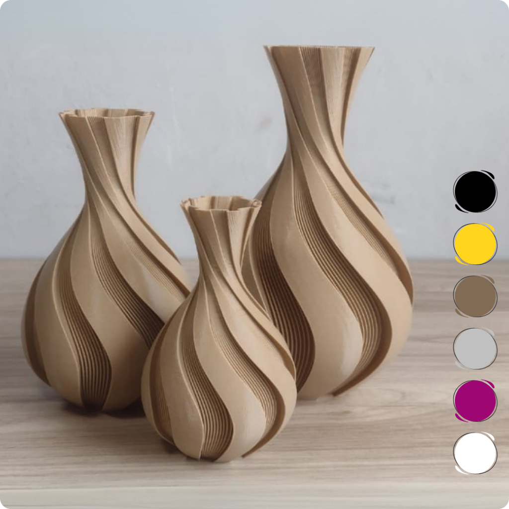 Kit 3 Vasos Decorativos Modernos Para Decoração Sala, Quarto, Mesa Rack Vaso MIT