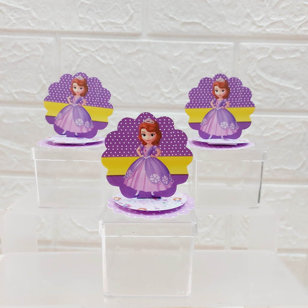 Kit Aplique Painel Princesa Sofia 3D, 10, 20 ,30, 40, ou 50 und. Tag Personalizada Festa, Lembrancinha.