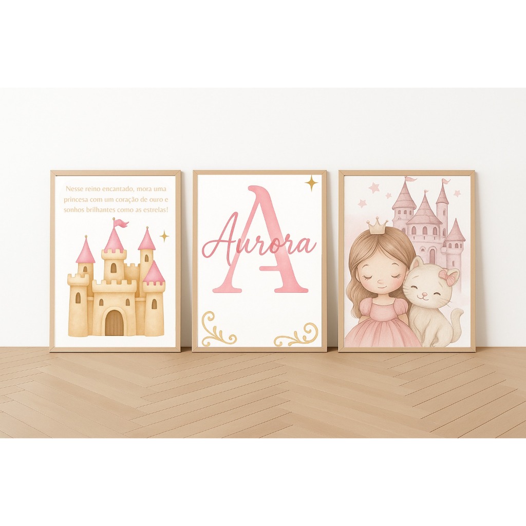 Quadros Decortativos Princesa Nome Personalizado Castelo Oração Coroa Gato Infantil Menina Rosa Criança Bebê Letra Laço em Oferta na Shopee