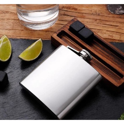 Cantil de Bolso Inox 230ml Porta Bebidas cantil pra cachaça vasilha para vodka, tequila, whisky, vinho garrafa cerveja