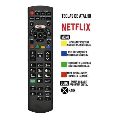 Controle Remoto Compatível Tv Panasonic Smart Tc-40ds600b 8072