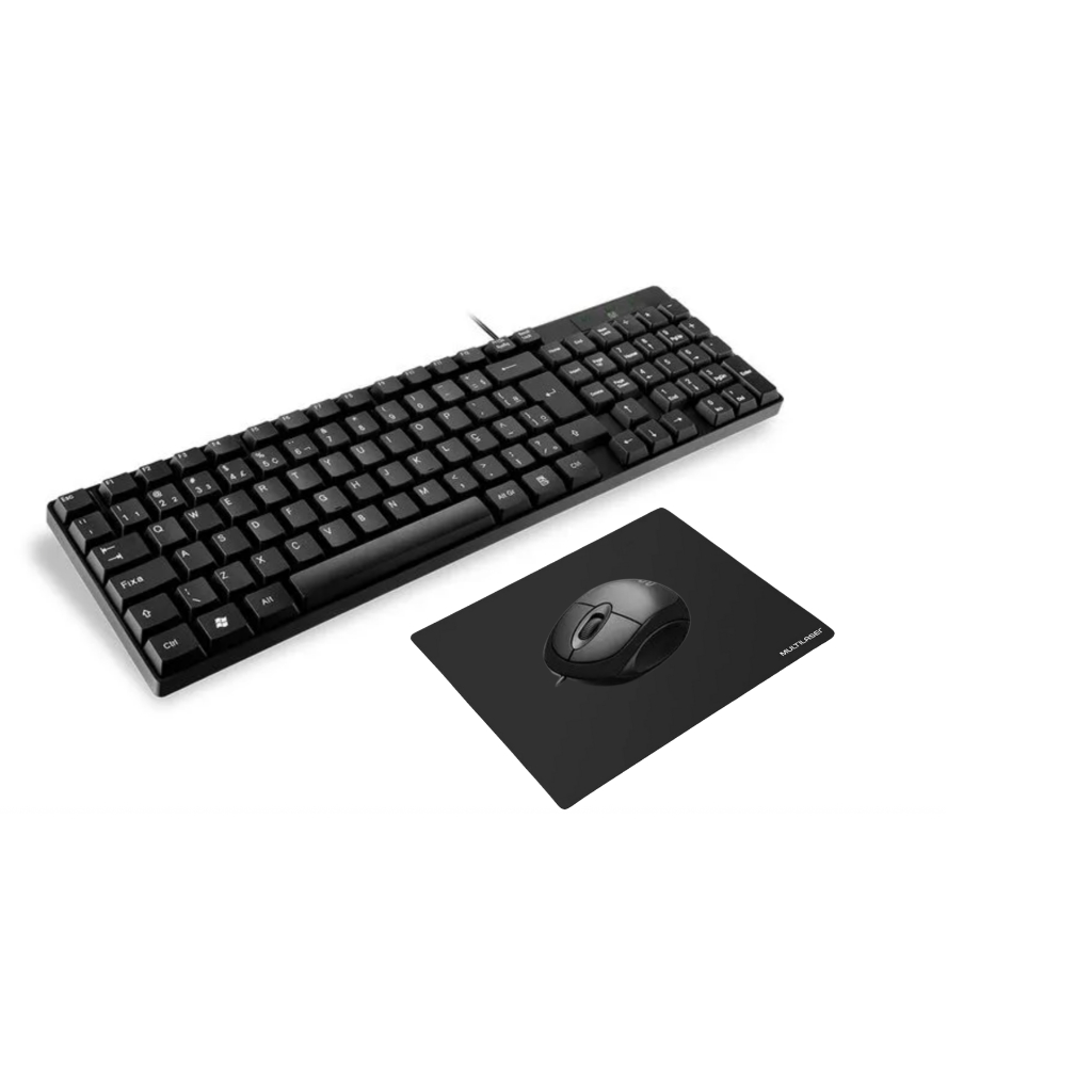 Kit Teclado E Mouse Com Fio E Mousepad Multilaser