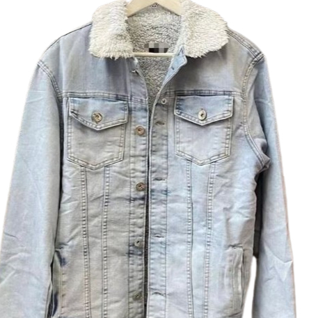 Jaqueta Jeans Masculina Peluciada Forrada Grossa Pele Blusa Inverno Frio