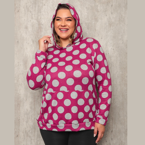 PROMOÇÃO BLUSA FEMININA QUENTINHA BLUSÃO PLUS SIZE CANGURU INVERNO COM CAPUZ
