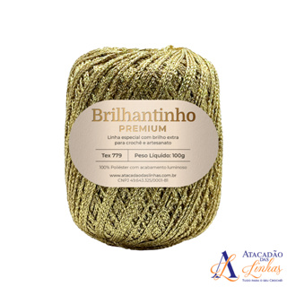 Brilhantinho Premium 100% Poliéster 100g - Fio 4 - Linha com Brilho Extra para Crochê Similar a Linha Encanto em Oferta na Shopee
