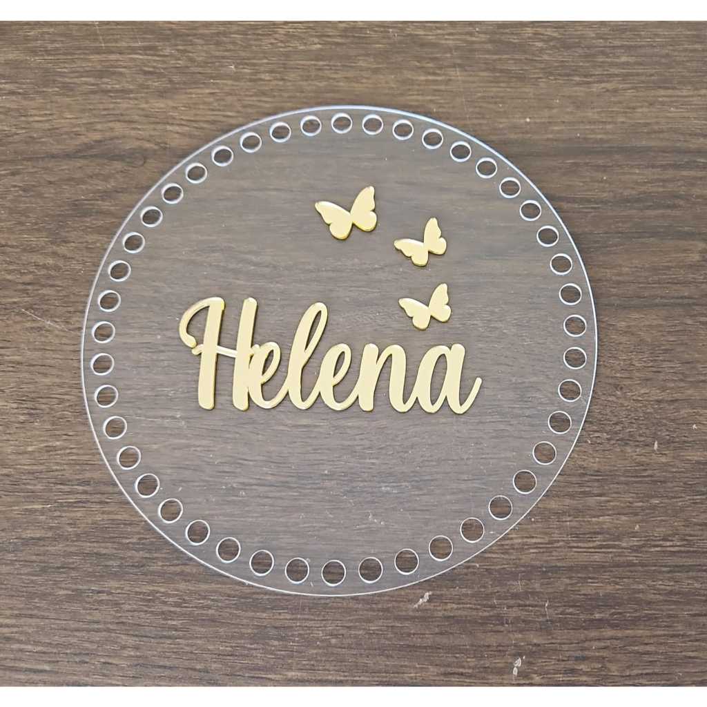 Base + Nome acrílico furo para crochê em Oferta na Shopee