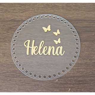 Base + Nome acrílico furo para crochê em Oferta na Shopee