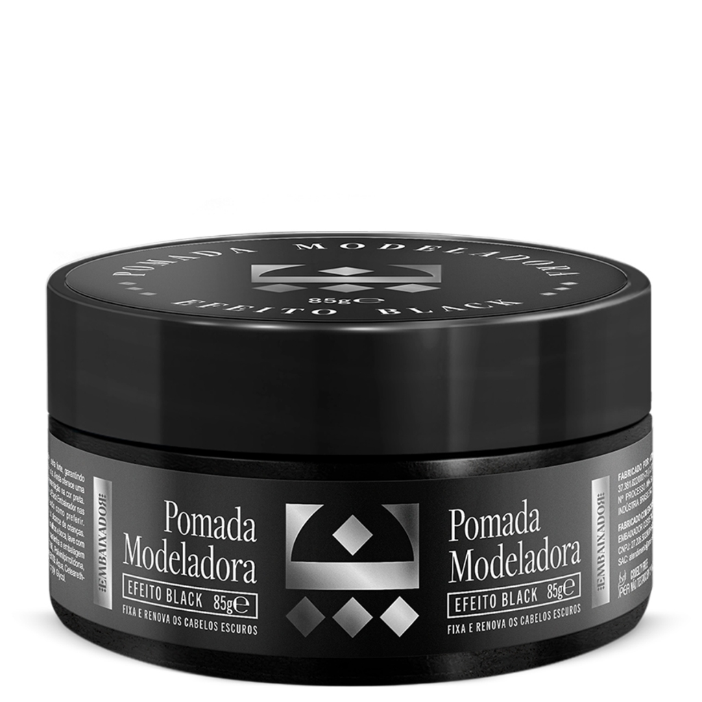 PASTA MODELADORA EFEITO BLACK 85G EMBAIXADOR - MODELADORA COM PIGMENTAÇÃO PRETA