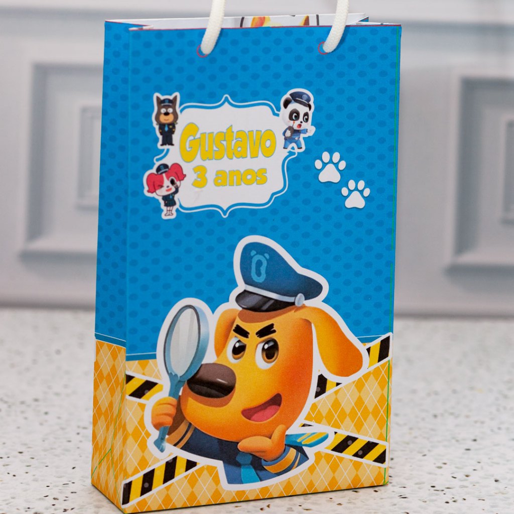 PEGUE E MONTE - Sacolinha Surpresa Personalizada DETETIVE LABRADOR - Com Alça