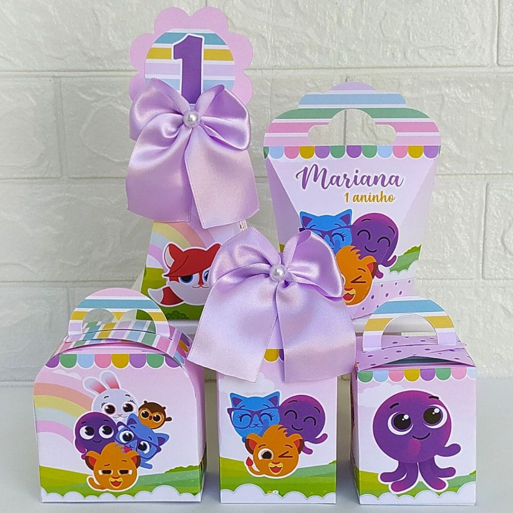 Kit Personalizado Bolofofo Menina - PEGUE E MONTE - Lembrancinha - Caixinhas para Aniversário