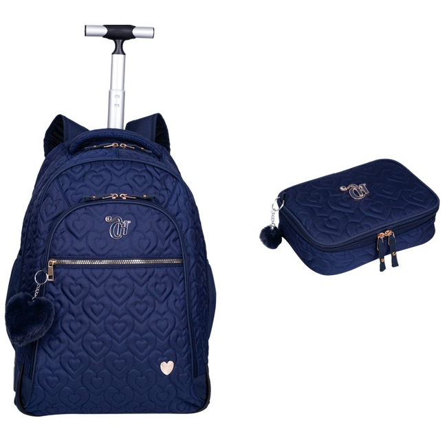 Kit Conjunto Escolar Capricho Love Mochila de Costas e Rodas + Estojo em Oferta na Shopee